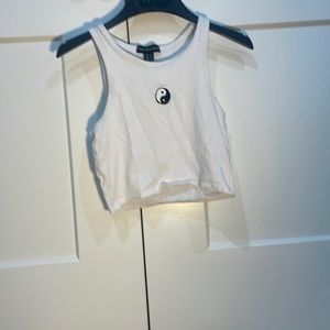 White yin Yang tank top